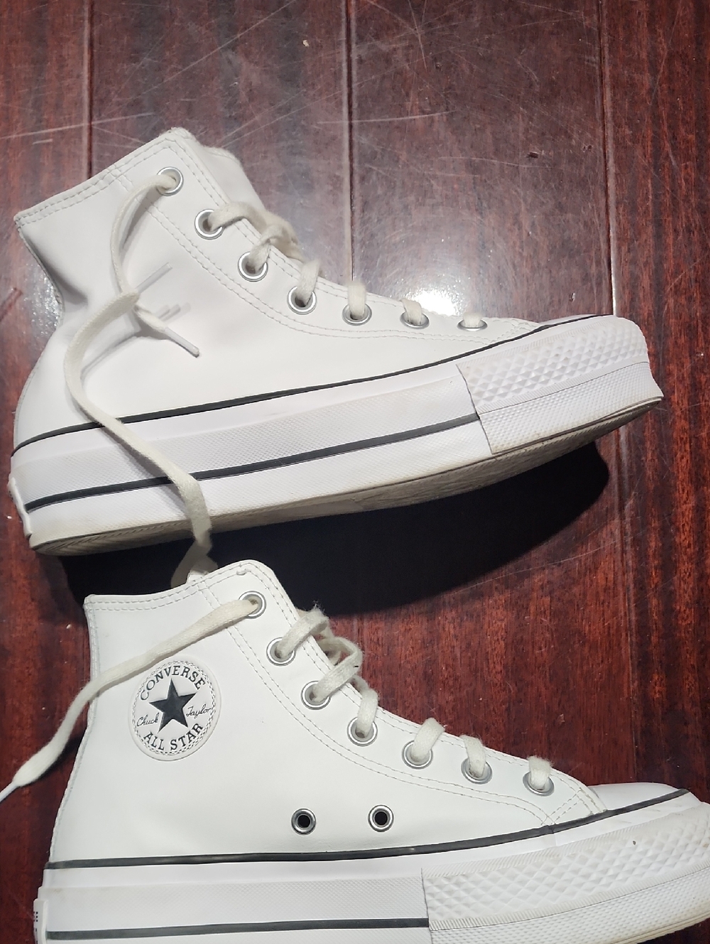 Converse Chuck Taylor All Star Hi Leather Shoe Platform Sz 6